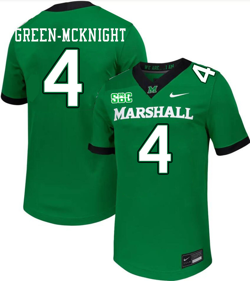 Men #4 Jadarius Green-McKnight Marshall Thundering Herd SBC Conference College Football Jerseys Stit